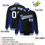 Custom Full-Snap Long Sleeves Color Block College Jacket Stitched Name Number