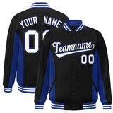Custom Full-Snap Long Sleeves Color Block College Jacket Stitched Name Number