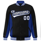 Custom Full-Snap Long Sleeves Color Block College Jacket Stitched Name Number