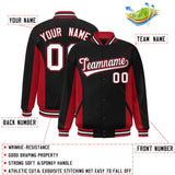 Custom Full-Snap Long Sleeves Color Block College Jacket Stitched Name Number