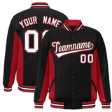 Custom Full-Snap Long Sleeves Color Block College Jacket Stitched Name Number