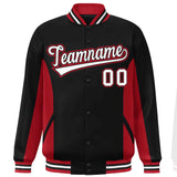 Custom Full-Snap Long Sleeves Color Block College Jacket Stitched Name Number