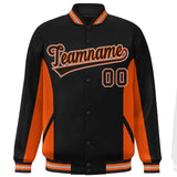 Custom Full-Snap Long Sleeves Color Block Letterman Bomber Jackets Stitched Logo