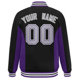 Custom Full-Snap Long Sleeves Color Block College Jacket Stitched Name