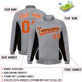 Custom Full-Snap Long Sleeves Color Block College Jacket Stitched Logo