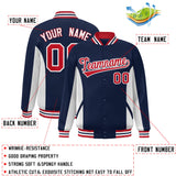 Custom Full-Snap Long Sleeves Color Block College Jacket Stitched Name Number