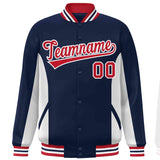 Custom Full-Snap Long Sleeves Color Block College Jacket Stitched Name Number