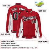 Custom Full-Snap Long Sleeves Color Block College Jacket Stitched Name Number
