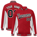 Custom Full-Snap Long Sleeves Color Block College Jacket Stitched Name Number