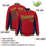 Custom Full-Snap Long Sleeves Color Block College Jacket Stitched Name Number