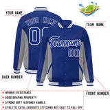 Custom Full-Snap Long Sleeves Color Block Varsity Baseball Jacket Stitched Letters Logo