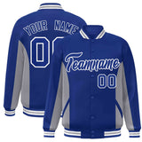 Custom Full-Snap Long Sleeves Color Block Varsity Baseball Jacket Stitched Letters Logo