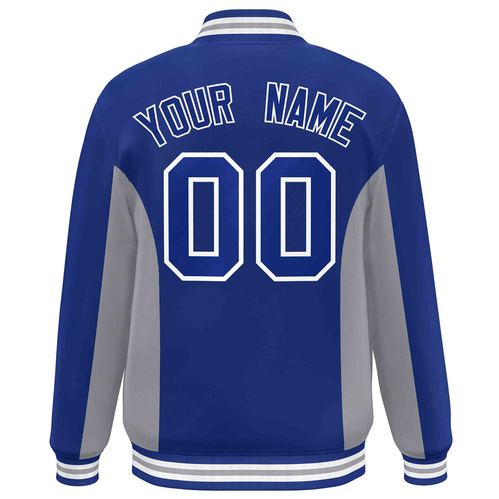 Custom Full-Snap Long Sleeves Color Block Varsity Baseball Jacket Stitched Letters Logo