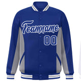 Custom Full-Snap Long Sleeves Color Block Varsity Baseball Jacket Stitched Letters Logo