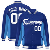Custom Full-Snap Long Sleeves Color Block Varsity Baseball Jacket Stitched Letters Logo
