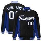 Custom Full-Snap Long Sleeves Color Block Varsity Baseball Jacket Stitched Letters Logo