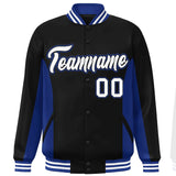 Custom Full-Snap Long Sleeves Color Block Varsity Baseball Jacket Stitched Letters Logo