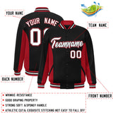 Custom Full-Snap Long Sleeves Color Block Varsity Baseball Jacket Stitched Letters Logo
