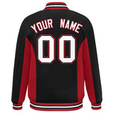 Custom Full-Snap Long Sleeves Color Block Varsity Baseball Jacket Stitched Letters Logo