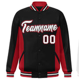 Custom Full-Snap Long Sleeves Color Block Varsity Baseball Jacket Stitched Letters Logo