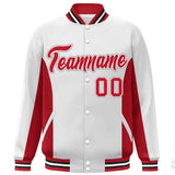 Custom Full-Snap Long Sleeves Color Block Letterman Jackets Stitched Text Logo