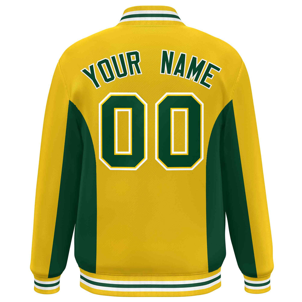 Custom Full-Snap Long Sleeves Color Block Letterman Jacket Stitched Name Number Logo