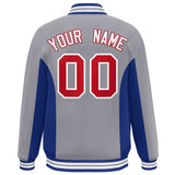 Custom Full-Snap Long Sleeves Color Block Baseball Jacket Stitched Letters Logo Big Size