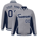 Custom Full-Snap Long Sleeves Color Block Letterman Jackets Stitched Text Logo