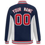 Custom Full-Snap Long Sleeves Color Block Varsity Baseball Jacket Stitched Letters Logo