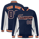 Custom Full-Snap Long Sleeves Color Block Baseball Jackets Stitched Letters Log