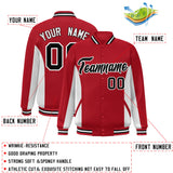Custom Full-Snap Long Sleeves Color Block Varsity Baseball Jacket Stitched Letters Logo