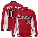 Custom Full-Snap Long Sleeves Color Block Varsity Baseball Jacket Stitched Letters Logo