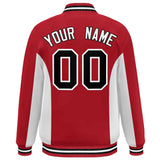 Custom Full-Snap Long Sleeves Color Block Varsity Baseball Jacket Stitched Letters Logo