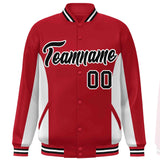 Custom Full-Snap Long Sleeves Color Block Varsity Baseball Jacket Stitched Letters Logo
