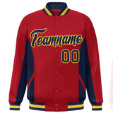 Custom Full-Snap Long Sleeves Color Block Varsity Baseball Jacket Stitched Letters Logo