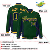 Custom Full-Snap Long Sleeves Color Block Varsity Baseball Jacket Stitched Letters Logo