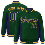 Custom Full-Snap Long Sleeves Color Block Varsity Baseball Jacket Stitched Letters Logo