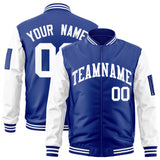 Custom Full-Zip Raglan Sleeves Letterman Bomber Jackets Personalized Stitched Text Logo