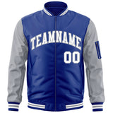 Custom Full-Zip Raglan Sleeves Baseball Jackets Stitched Letters Logo for Adult/Youth