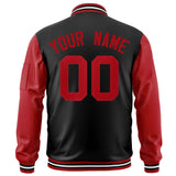 Custom Full-Zip Raglan Sleeves College Jacket Stitched Letters Logo for Adult
