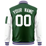 Custom Full-Zip Raglan Sleeves Lightweight College Jacket Stitched Text Logo for Adult