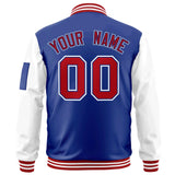 Custom Full-Zip Raglan Sleeves Lightweight College Jacket Stitched Text Logo for Adult