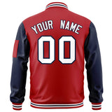 Custom Full-Zip Raglan Sleeves College Jacket Stitched Text Logo for Adult
