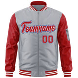 Custom Full-Zip Raglan Sleeves Baseball Jackets Stitched Letters Logo Size S-6XL