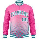 Custom Full-Zip Color Block Varsity Baseball Jacket Stitched Letters Logo