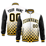 Custom Full-Zip Color Block Varsity Baseball Jacket Stitched Letters Logo