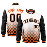 Custom Full-Zip Color Block Varsity Baseball Jacket Stitched Letters Logo