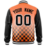 Custom Full-Zip Color Block Varsity Baseball Jacket Stitched Letters Logo