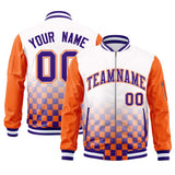 Custom Full-Zip Color Block Varsity Baseball Jacket Stitched Letters Logo
