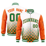 Custom Full-Zip Color Block Varsity Baseball Jacket Stitched Letters Logo